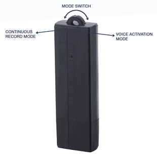 MQ-U350 Voice Activated Digital Audio Spy Recording Device / Recorder - 8GB - 288 Hour - 25 Day Battery By kawtco
