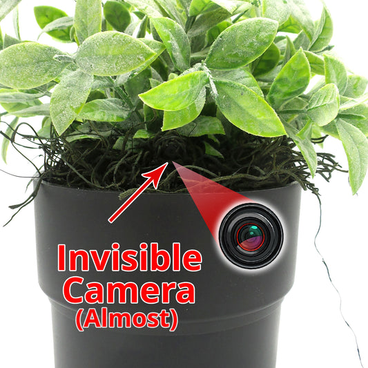 1080P HD Wi-Fi Decorative Plant Security Camera with 54-Hour Battery Life & 128GB Storage | Custom Assembled in USA