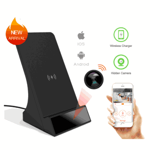 HD WiFi Night Vision Hidden Spy Camera | Wireless Phone Charger | Motion Activated Nanny Camera With Audio By kawtco
