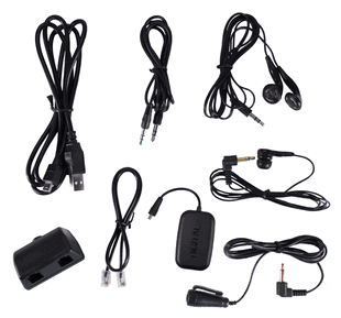 130 hour Quad Power Digital Phone & Room Voice Activated Recorder W/ Extended Battery Pack