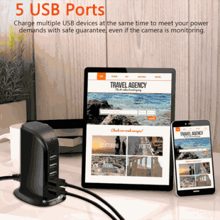 5 Port WiFi Charger Hidden Spy Camera Tuya App Live View & Recording