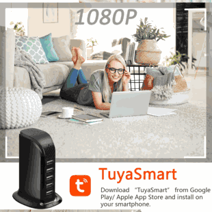 5 Port WiFi Charger Hidden Spy Camera Tuya App Live View & Recording