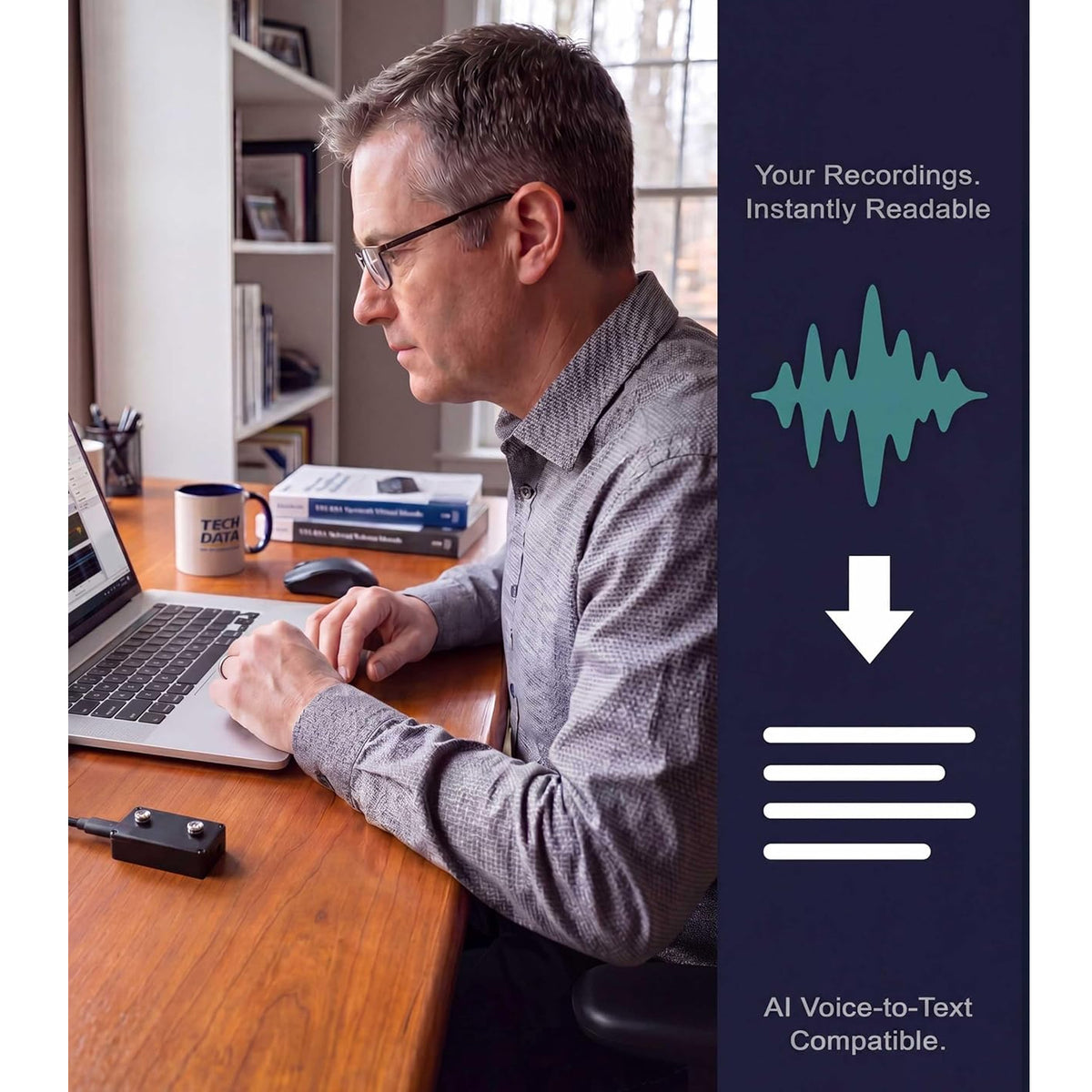 Black Vox Internal 365-Day Long-Life Covert Audio Recorder & Spy Bug