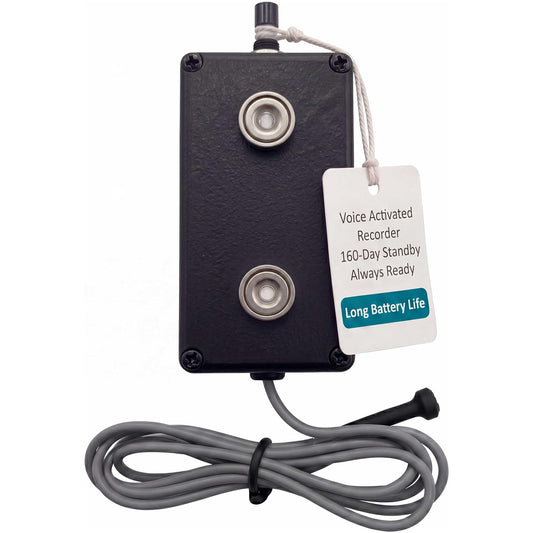 Black Vox Extended External Lead Voice-Activated Digital Audio Recorder