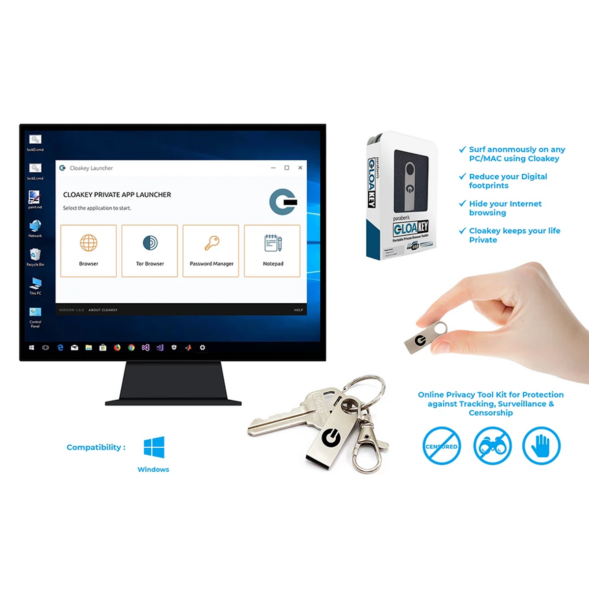 Cloakey Portable Online Privacy USB: Your Hardware VPN for Total Anonymity