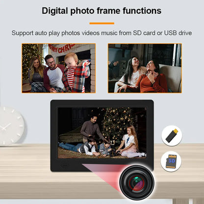 Cámara espía oculta con marco de fotos digital y reloj | Cámara espía WiFi 1080P con audio, detección de movimiento y 128 GB de memoria - Fabricada a medida en EE. UU.