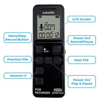 PBN-TEC Premium 8GB Password Protected Audio Recorder | 1040-Hr Voice Activated Recorder