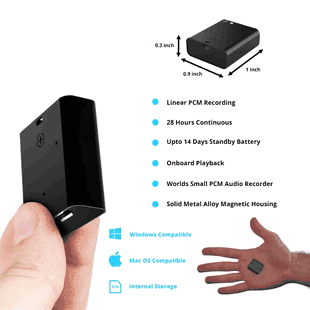 Kawtco MR-150 Ultra-Discreet and small Voice Activated Spy Audio Recorder
