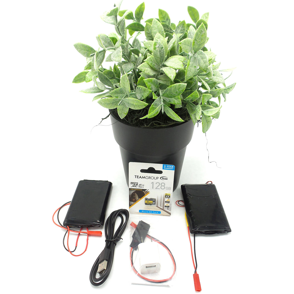 1080P HD Wi-Fi Decorative Plant Security Camera with 54-Hour Battery Life & 128GB Storage | Custom Assembled in USA