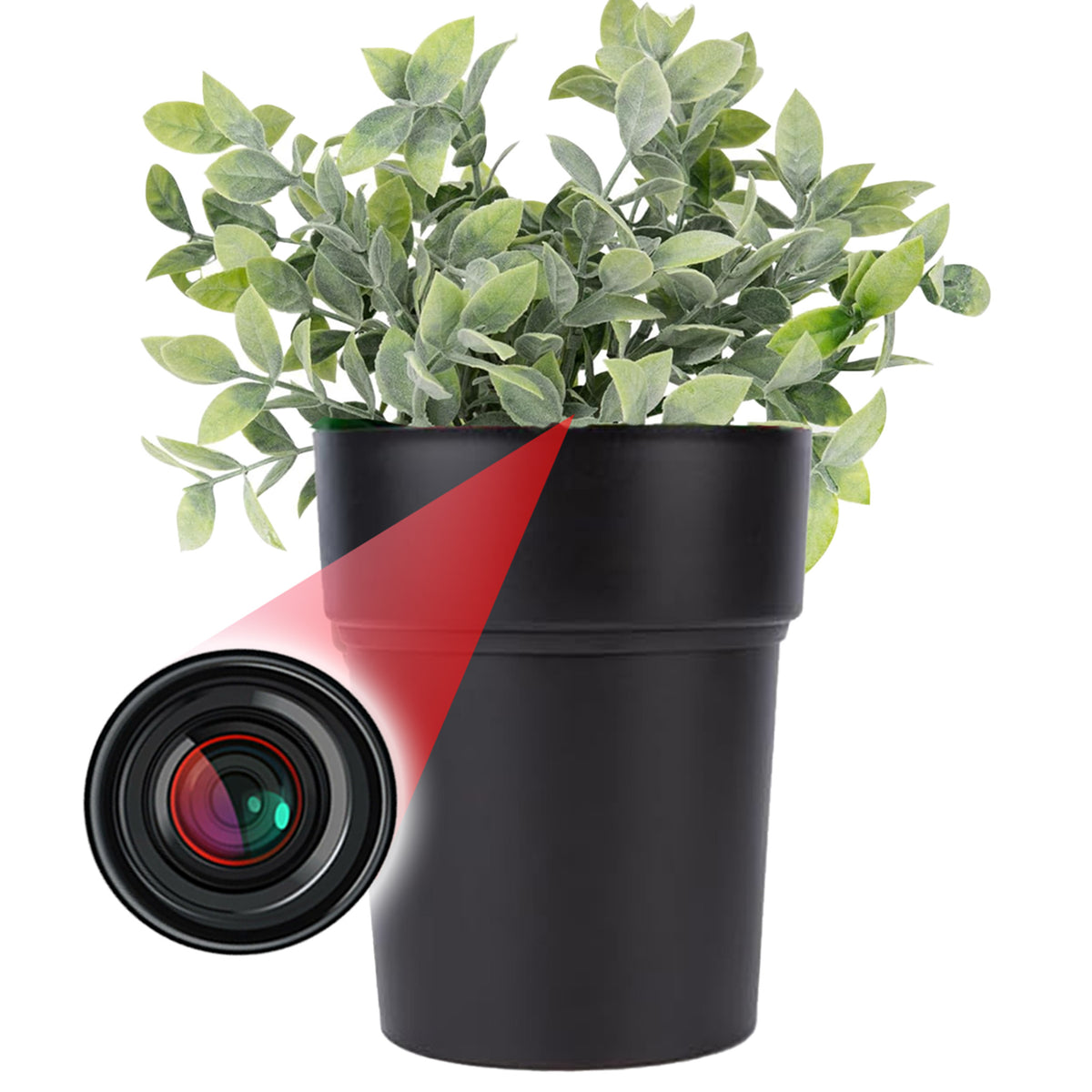 1080P HD Wi-Fi Decorative Plant Security Camera with 54-Hour Battery Life & 128GB Storage | Custom Assembled in USA