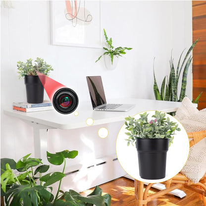 1080P HD Wi-Fi Decorative Plant Security Camera with 54-Hour Battery Life & 128GB Storage | Custom Assembled in USA