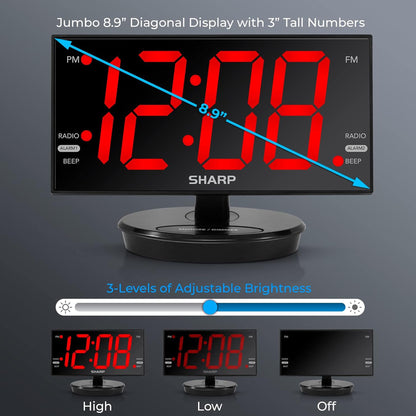 1080P HD Wi-Fi Alarm Clock Radio Security Camera with Swivel Display, 128GB Storage | Pro Series | Custom Assembled in USA