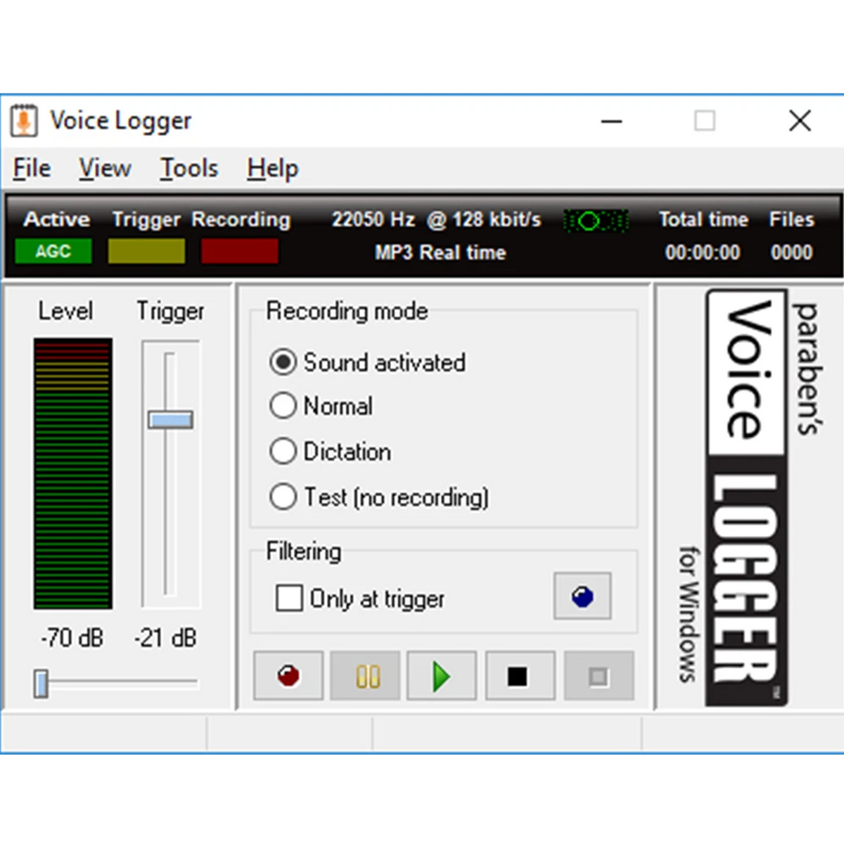 VoiceLogger Windows PC Audio Monitoring For Parental Control Software
