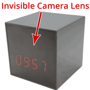 Cube Desk Clock Hidden WiFi Spy Camera with Audio Alarm Clock Bluetooth Speaker with Invisible Night Vision