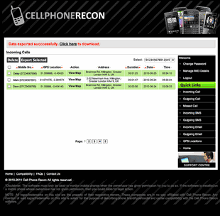 Cellphone Recon Spy Software Phone Tracker Text Message Reader