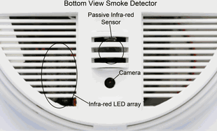 Battery Operated 4K Hidden Camera Smoke Detector / Alarm with Motion Detection and IR Night Vision