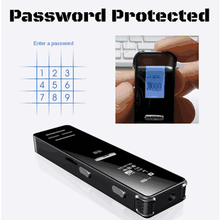 Password protected Spy Audio Recorder Voice Activated Hidden Device