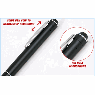 Slim Line Voice Activated Covert Digital Spy Pen Audio Recorder