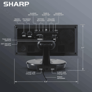 Spy Camera 1080P Hidden Camera Built into a SHARP Alarm Clock Radio Nanny Cam