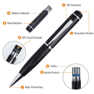 HD3000 EXTREME 1080p High Def Spy Pen Video Camera w/ Audio | Up To 128 GB SD Card