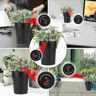 WiFi Hidden Camera w/ Audio Plant/Flower Pot Spy/Nanny Cam Motion Activated with Long Battery Life - Custom Made In House in the USA