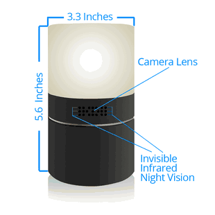 WiFi LED Lamp Hidden Spy Camera Desk Table IR Night Vision Motion Activated Security Live View