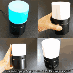 WiFi LED Lamp Hidden Spy Camera Desk Table IR Night Vision Motion Activated Security Live View