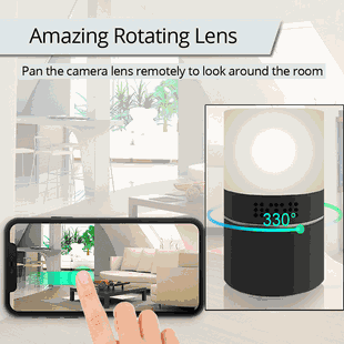 WiFi LED Lamp Hidden Spy Camera Desk Table IR Night Vision Motion Activated Security Live View