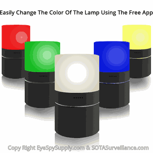 WiFi LED Lamp Hidden Spy Camera Desk Table IR Night Vision Motion Activated Security Live View